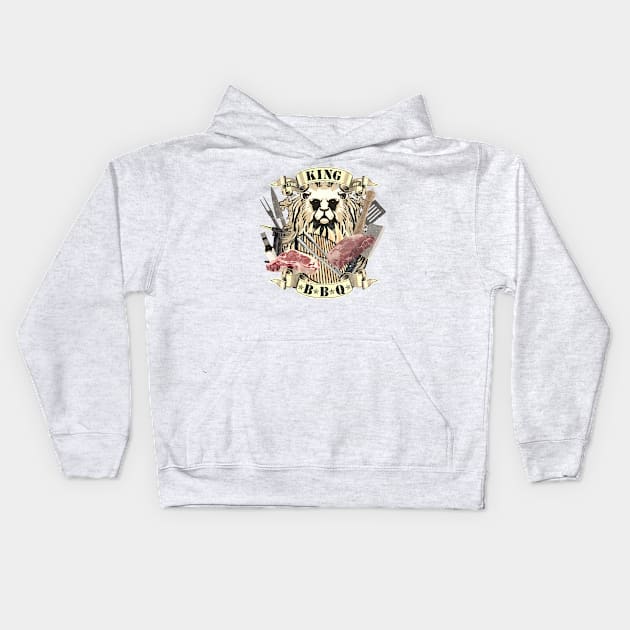 The King of BBQ Kids Hoodie by ahgee